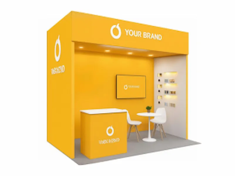 10×20 Corner Exhibit booth layout