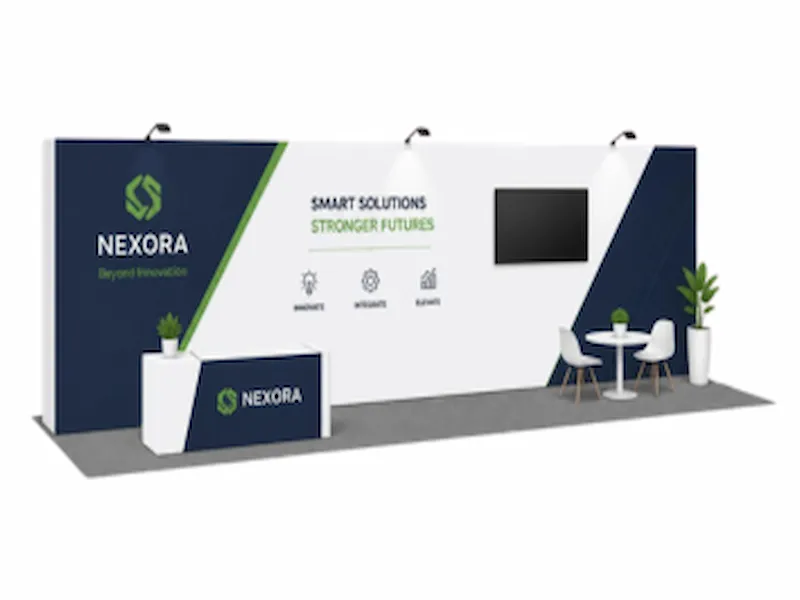 10×30 Extended Linear Exhibit booth layout