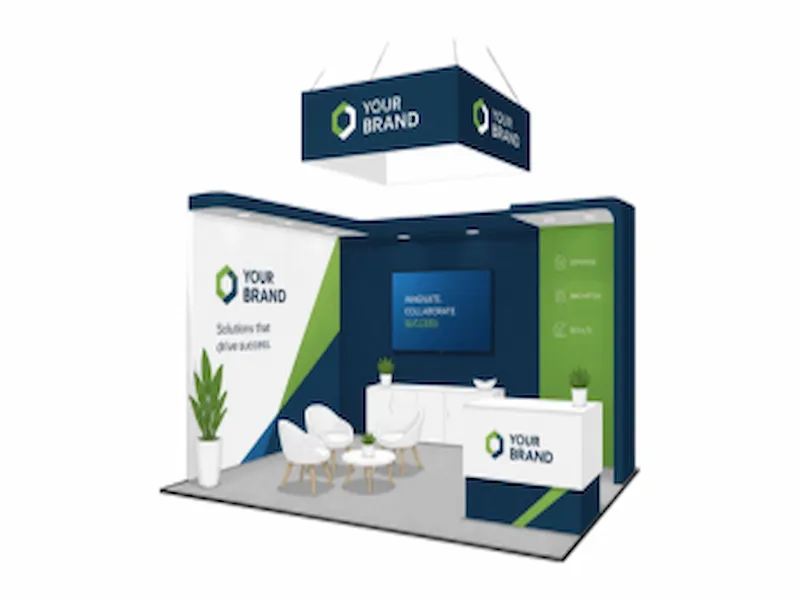 20×20 Premier Island Exhibit booth layout