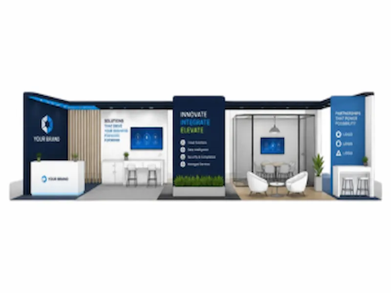 20×50 Enterprise Multi-Zone Exhibit booth layout