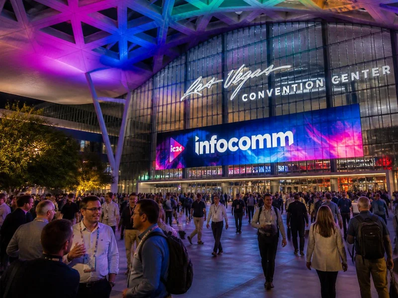 Las Vegas skyline and convention district for trade show booth builders