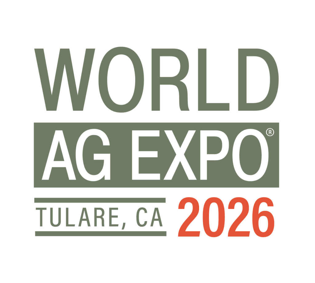World AG Expo 2026 logo — world's largest outdoor ag trade show at International Agri-Center Tulare California
