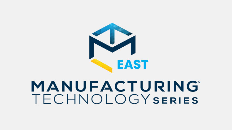 Manufacturing Technology Series East 2026 logo — precision manufacturing trade show at Eastern States Exposition West Springfield MA